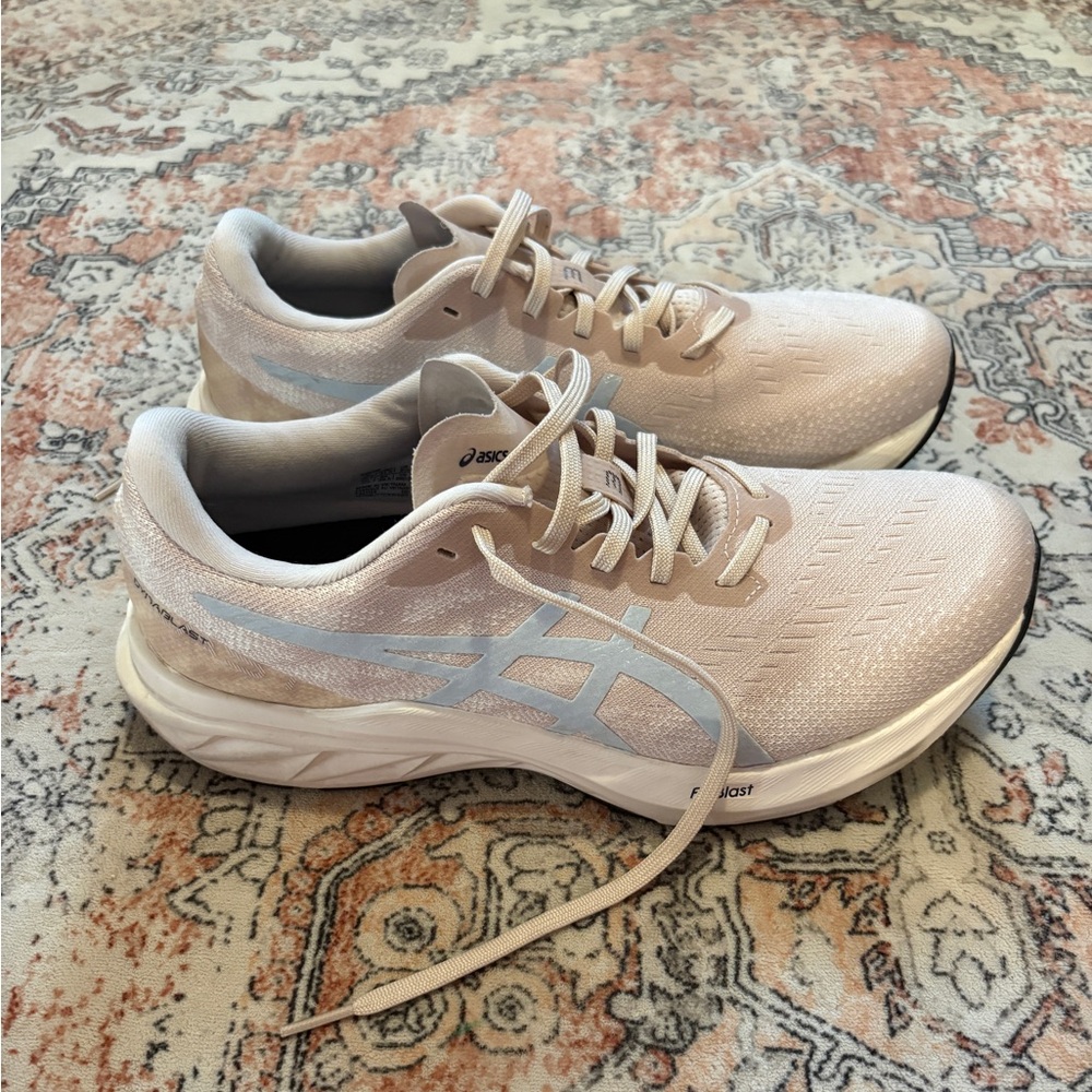 ASICS Women's Running Shoes - Cream and Blue